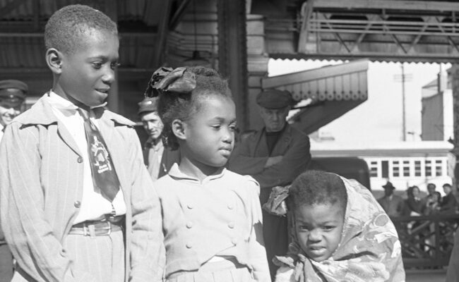 Jamaicans arriving at Millbay Docks Plymouth circa September 1954