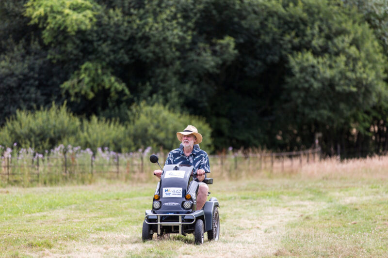 Visitor using the Tramper-an all terrain mobility scooter