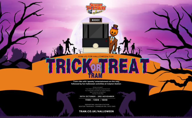 Trick or Treat tram at Seaton Tramway