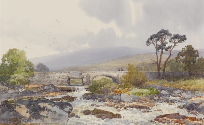 A landscape painting by Widgery